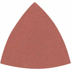 Set of 12 individual sanding sheets for oscillating tools. Each sheet is 4-7/8 inches wide with 120 grit silicon carbide abrasive. Suitable for sanding and polishing wood, metal, and painted surfaces, as well as removing rust or old finishes in confined areas.
