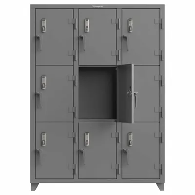 STRONG HOLD 9-Locker Electronic Keypad Mobile-Device Locker - Wiring-Ready Full-Height Metal Mobile-Device Lockers