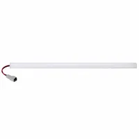 This rigid strip light from MAXXIMA uses LED technology to produce white light. It operates on 12.8V DC and features a flat, white housing with an IP54 rating for protection against dust and water splashes. The DT04 connector simplifies electrical connection, and surface mounting allows installation on vehicle interiors or exteriors such as trucks, trailers, and RVs