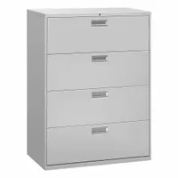 HON Lateral File Cabinet with Drawer: Light Gray, 4 Drawers, 52 1/2 in Overall Ht, 18 in Overall Dp (MPN H694.L.Q)