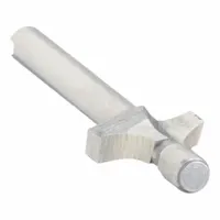 Roundover routing bit for rotary tools, with 1/8 in bit diameter and maximum speed of 35,000 RPM. Used to create smooth, rounded edges on wood, plastic, and soft metals. Suitable for finishing work in woodworking, cabinetry, and hobby projects