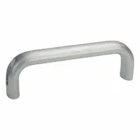 This load-rated standard U pull handle is constructed of aluminum with a silver finish. It features unthreaded holes with a 4.57 in mounting hole center-to-center distance and accepts 1/4 in screws. Suitable for use on heavy industrial doors, panels, and enclosures