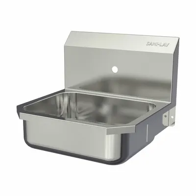 SANI-LAV Wash Station: 1 Stations, 5 in Bowl Dp, 14 in Bowl Lg, 11 in Bowl Wd - One-Station Wall-Mounted Hand Sinks without Faucets