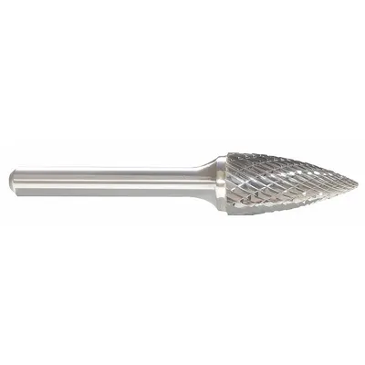 OEM APPROVED VENDOR Double-Cut Flame Bur, SH-53, 3/16" x 3/8" Head, 1/8" Shank - Double-Cut Flame Burs