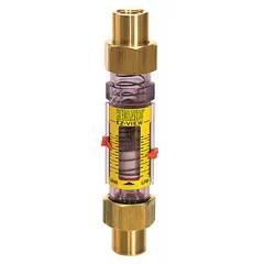 This HEDLAND flowmeter is an inline variable area meter for water, with a scale display reading in liters. It offers +/-5% accuracy and universal mounting orientation. Seals and O-rings are Buna-N. Suitable for monitoring flow in industrial water systems, cooling circuits, and process lines.