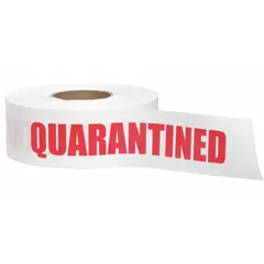 APPROVED VENDOR Quarantined Barricade Tape, 3 in x 1000 ft, White/Red