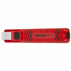 This manual cable slitter is designed for stripping insulation from stranded wire with diameters from 4 to 16 mm. It features a stainless steel construction and a standard cushion grip for comfortable handling. With an overall length of 5 1/4 in, it is suitable for electrical installation and maintenance tasks.