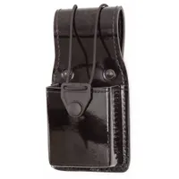 GOULD & GOODRICH, INC. Radio Pouch: Black, Synthetic Polymer, High Gloss, Snap Closure (MPN H651-1CL)