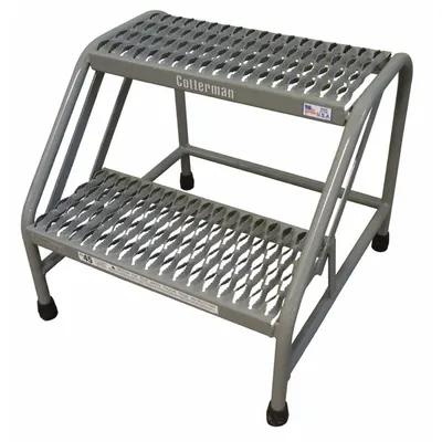 COTTERMAN Step Stool: 2 Steps, 1.7 ft Overall Ht, 500 lb Load Cap, Steel - Rigid Step Stools