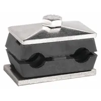 This beta clamp features a ribbed bore that reduces vibration and noise in piping systems. Constructed from 304 stainless steel, it is suited for securing tubes and hoses in industrial applications such as hydraulics, pneumatics, and process piping