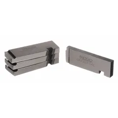 Steel and aluminum construction NPT die for threading 1/2 in to 3/4 in pipe. Right-hand threading die designed for use with Ridgid Machine Universal heads. Suitable for plumbing and industrial threading applications.