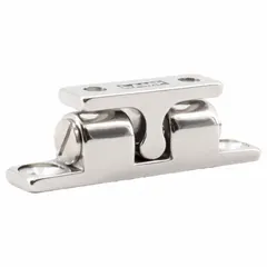 Grab catch with pull opening action, constructed of stainless steel. Measures 5/8 in height and 3/8 in width. Used for securing cabinet doors, panels, or access hatches in industrial enclosures.