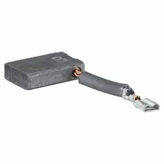 Replacement brush for chop saws, cut-off machines, and cold saws. Ensures proper electrical contact to maintain motor performance. Used in cutting metal, masonry, and other materials in fabrication and construction settings.