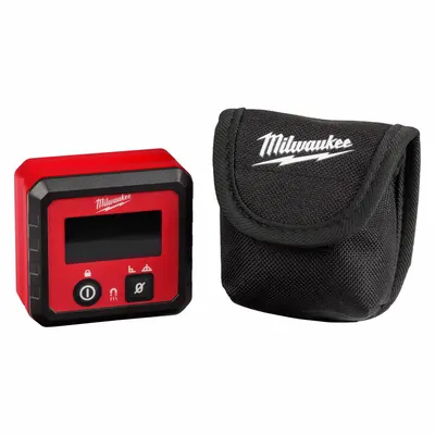 MILWAUKEE Angle Gauge: 0°– 180°, Includes Batteries, 2 Rare Earth, +/- 0.2° - Magnetic Digital Levels