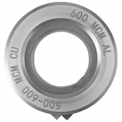 Stripping bushing for use with the DCE151 XR tool. Accommodates THHN/XHHW wire from 500 to 600 MCM, with a maximum capacity of 600 MCM for copper conductors. Suitable for stripping insulation from aluminum and copper wire.