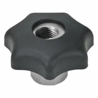 JW WINCO Quick Release Hand Knobs: 7 Point, Plastic w/ SS Thread, M10 Thread, 29 mm Thread Lg (MPN 6336.3-50-M10-NI)