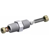 JACO Check Valves: Ball, Inline Valve Body, PVDF, 1/4 in Pipe Size, MNPT x MNPT, Horizontal, 5 PK (MPN CV-4-K)