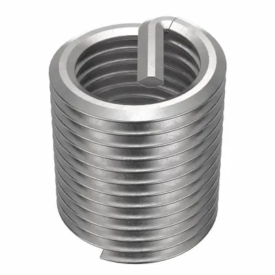 HELI-COIL Helical Insert: Tanged Tang Style, Free-Running, 3/8"-24 Thread Size, Plain - Free-Running Tanged Helical Inserts
