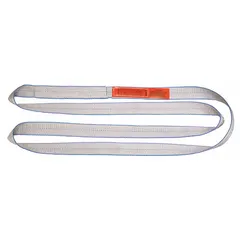 This Type 5 endless web sling is constructed from polyester with a protected-edge design to reduce wear during lifting operations. It features 2 plies, a 7 ft sling length, and a 1 in sling width. The sling includes a standard tag for identification. Suitable for general industrial lifting and rigging applications.
