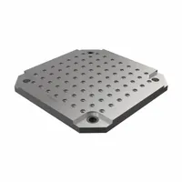 JERGENS Fixture Plate: Ball Lock, Square, Steel, 16 in W x 16 in L x 1.125 in H, 70 lb Wt, 28800