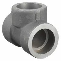 Steel socket-weld tee for extreme-pressure piping systems. Class 3000 rating. 2-1/2 inch equal size. Used to branch flow in high-pressure steam, hydraulic, and process lines