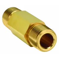Brass hex long nipple with 3/8 in male NPT threads on both ends, rated for maximum operating pressure of 4,000 psi. Used to connect two male threaded ports in high-pressure fluid systems, such as hydraulic, pneumatic, and instrumentation lines