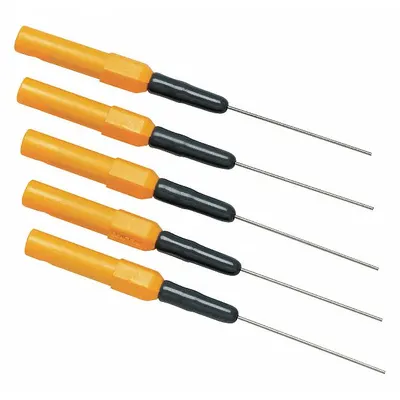 FLUKE TP40 Standard Test Probe, 3 1/4 in, Steel, Yellow, 60 V - Test Probes
