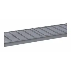 This ribbed steel decking bulk rack shelf kit includes two powder-coated steel beams and a steel deck in Dove Gray. The 20 ga beams support up to 3,500 lb of evenly distributed goods. Suitable for use in pallet racking systems for industrial storage applications.