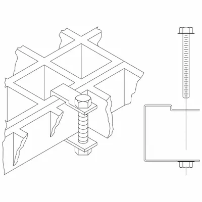 FIBERGRATE F-1 Clip Assembly, 316 Stainless Steel, MPN 710120/25 - Raw Materials