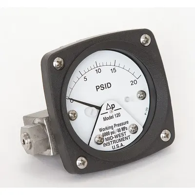 MIDWEST INSTRUMENT Series 120 Differential Pressure Gauge - Medium & High Operating Pressure Differential Gauges
