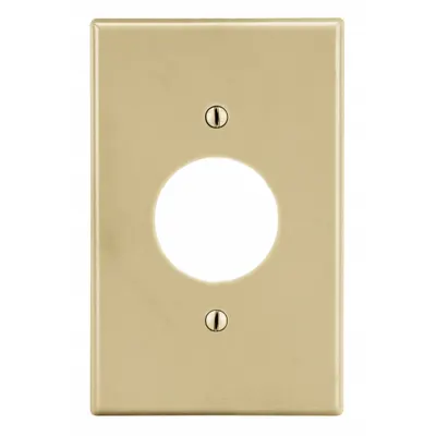 HUBBELL Wall Plate: Single Circular Opening, 1 Gang, Ivory - General Purpose Wall Plates