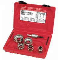 MILWAUKEE Hole Cutter Kit: 7 Pieces, 1/8 in Max. Cutting Dp, Carbide Tipped, Not Impact Rated (MPN 49-22-8310)