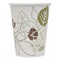 DIXIE Disposable Hot Cup: 8 oz Capacity, White, Paper, Unwrapped, Pathways, 500 PK (MPN 2338WS)