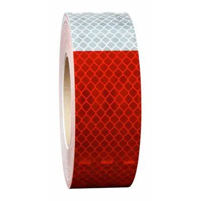 3M Conspicuity Reflective Tape: Trucks and Trailers, Red/White, 2 in Wd, 50 yd Lg - Vehicle Reflective Tapes