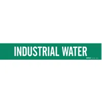 Pipe Marker: Industrial Water, Green, White, Fits 2 1/2 to 7 7/8 in Pipe O.D., 1 Pipe Markers (MPN 7163-1)