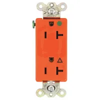 BRYANT Receptacle: Hospital Grade, Decorator Duplex, 5-20R, Orange, 125V AC, 20 A, 2 Pole / 3 Wire (MPN 9300IG)