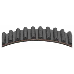 Timing belt for synchronizing engine camshaft and crankshaft rotation in automotive engines. Features fiberglass reinforcing cord material. Effective length of 1,576 mm. Suitable for metric V-belt applications requiring precise valve timing.