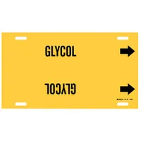 Pipe Marker: Glycol, Yellow, Black, Fits 6 to 7 7/8 in Pipe O.D., 1 Pipe Markers, With Arrows (MPN 4068-F)