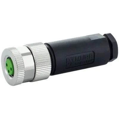 MURRELEKTRONIK Circular Connector: A Coded, 3 Socket, M8 with Straight Connection, IP67 - Field-Wireable M8 Circular Connectors