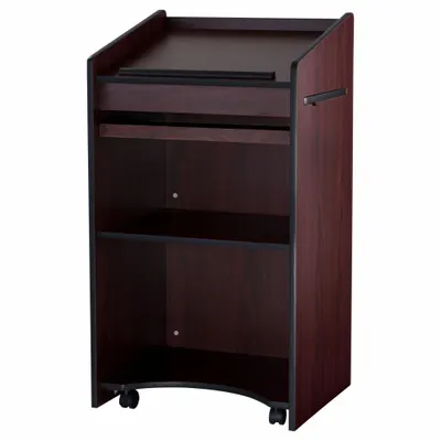 OKLAHOMA SOUND Laminate Lectern, Mahogany, 46 in H x 25 in W x 20 in D - Lecterns