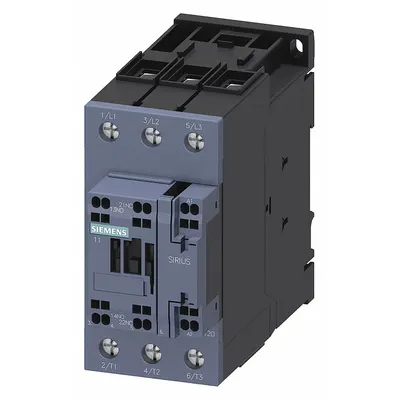 Siemens Power Contactor: Non-Reversing, 3 Poles, 3NO Contacts, 51 A - Non-Reversing IEC Contactors