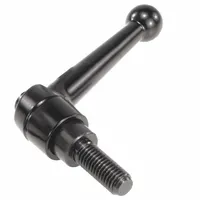 Ball-style adjustable handle with threaded stud. Zinc body with steel thread. #10-24 thread size, 39 mm length. Used for manual clamping, positioning, and adjustment on machinery, jigs, and fixtures