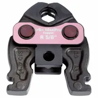 This press jaw is designed for use with the MaxiPro compact press tool to form press connections on 5/8 in copper and steel pipes. It is suitable for plumbing, HVAC, and industrial piping applications where leak-free joints are required