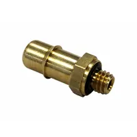 This brass barbed tube fitting features a threaded x barbed, beaded barb design. It connects 1/4 in pipe to 5/32 in ID flexible tubing for low-pressure pneumatic, fluid transfer, or instrumentation lines