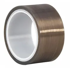 This PTFE slick surface tape is constructed from silicone and polytetrafluoroethylene film in gray. It measures 1 inch wide by 5 yards long with a thickness of 6.7 mil. Designed for sealing applications, it provides non-stick and heat-resistant properties suitable for bundling and protecting surfaces in high-temperature environments.