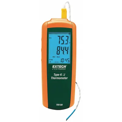 EXTECH TM100-NIST Thermocouple Meter, -346°F to 2,501°F, Type J/K - Thermocouple Meters without Data Output