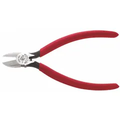 Pointed semiflush-cut pliers with a 6 1/8 in overall length and 7/8 in jaw length. Designed for precision cutting of wire and small components in confined spaces. Suitable for electrical, industrial, and maintenance tasks requiring access in tight areas.