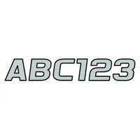 Letter and Number Label Set: Gen Identification/USCG, 3 in Character Ht, Proprietary, Black/Silver (MPN GSIBLK700)