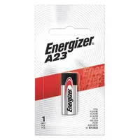 ENERGIZER A23BPZ is an alkaline battery in the A23 (21/23) size, delivering 12V DC with a 50 mAh capacity. It is used as a compact power source for devices such as keyless entry remotes, garage door openers, wireless doorbells, and security sensors