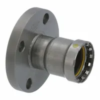 VIEGA MEGAPRESS Crimp Adapter Fitting: 1 1/2 in Pipe Size, Press-fit x Flange, Carbon Steel, HNBR (MPN 25781)